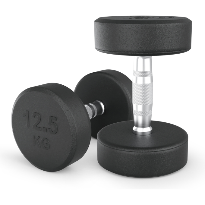 Гантель UNIX FIT PRO круглая обрезиненная 12,5 кг DBRND12_5PBKx2